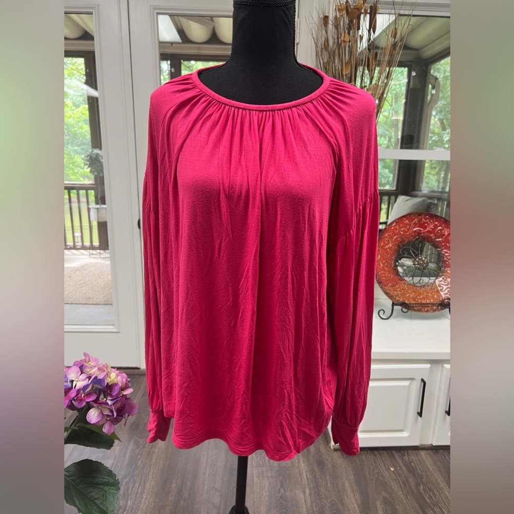 Ann Taylor shirt, women’s size L Large, pink long sleeved